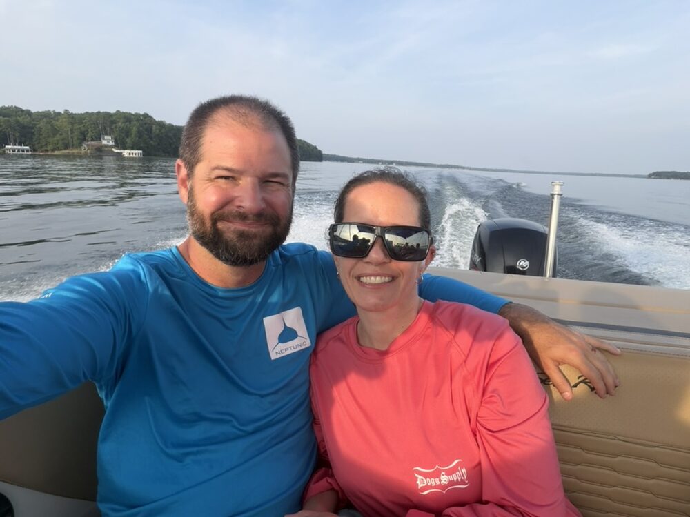 Kevin Laymon on the water